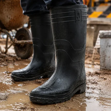 OLEEMA Safety Gum Boots Black