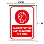 HAIR PROTECTION MUST BE WORN IN THIS AREA - SIGNAGE BOARD - Foam Board Material