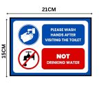 PLEASE WASH HANDS - NOT DRINKING WATER - SIGNAGE BOARD - Foam Board Material