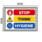STOP, THINK, HYGIENE - SIGNAGE BOARD - Foam Board Material