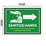 SANITIZE HANDS - RIGHT - SIGNAGE BOARD - Foam Board Material