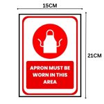 APRON MUST BE WORN IN THIS AREA - SIGNAGE BOARD - Foam Board Material