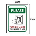 PLEASE TURN OFF LIGHTS WHEN NOT IN USE - SIGN BOARD - Foam Board Material
