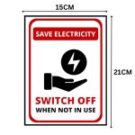 SAVE ELECTRICITY - SWITCH OFF WHEN NOT IN USE - POWER ICON SIGN BOARD - Foam Board Material
