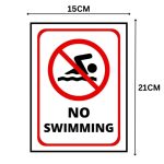 NO SWIMMING SIGN BOARD - Foam Board Material