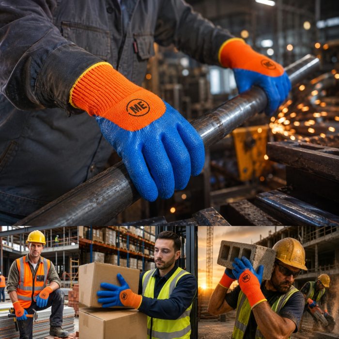 Safety Die And Die Heavy Glove Pair - Blue and Orange - Image 3