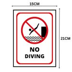 NO DIVING SIGN BOARD - Foam Board Material