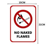 NO NAKED FLAMES SIGN BOARD - Foam Board Material
