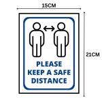 PLEASE KEEP A SAFE DISTANCE SIGN BOARD - Foam Board Material