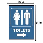 TOILETS RIGHT  SIGN BOARD - Foam Board Material