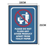 PLEASE DO NOT FLUSH ANY OTHER PRODUCT APART FROM TOILET PAPER  SIGN BOARD - Foam Board Material