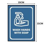 WASH HANDS WITH SOAP  SIGN BOARD - Foam Board Material
