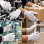 SAFETY NYLON GLOVES PAIR - WHITE - Image 2