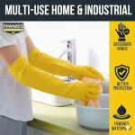 ELBOW HAND RUBBER GLOVES -  YELLOW -1 Pair - Image 2