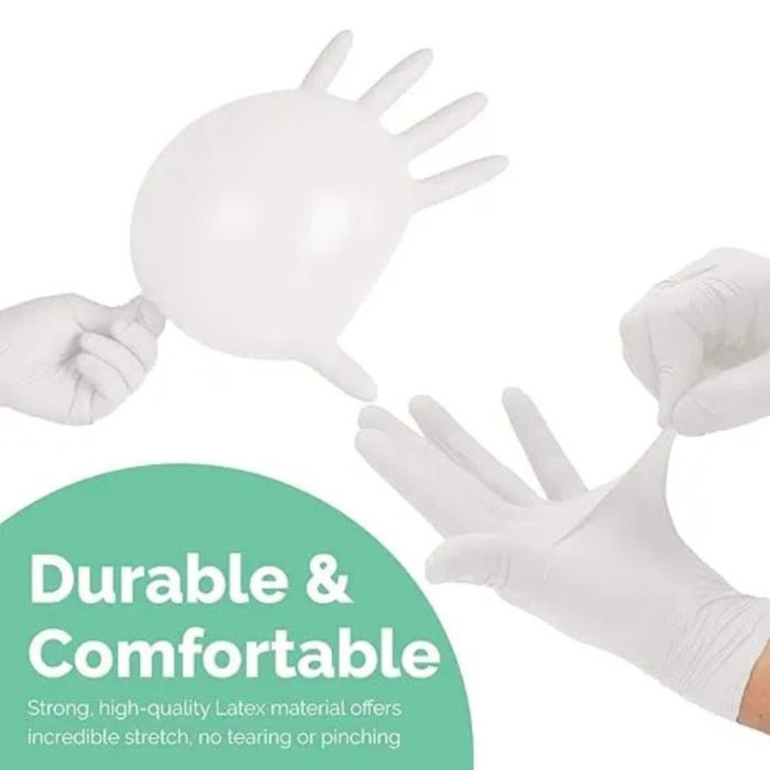 LALAN LATEX DISPOSABLE GLOVES - POWDERED - SMALL - 100 PCS - Image 3