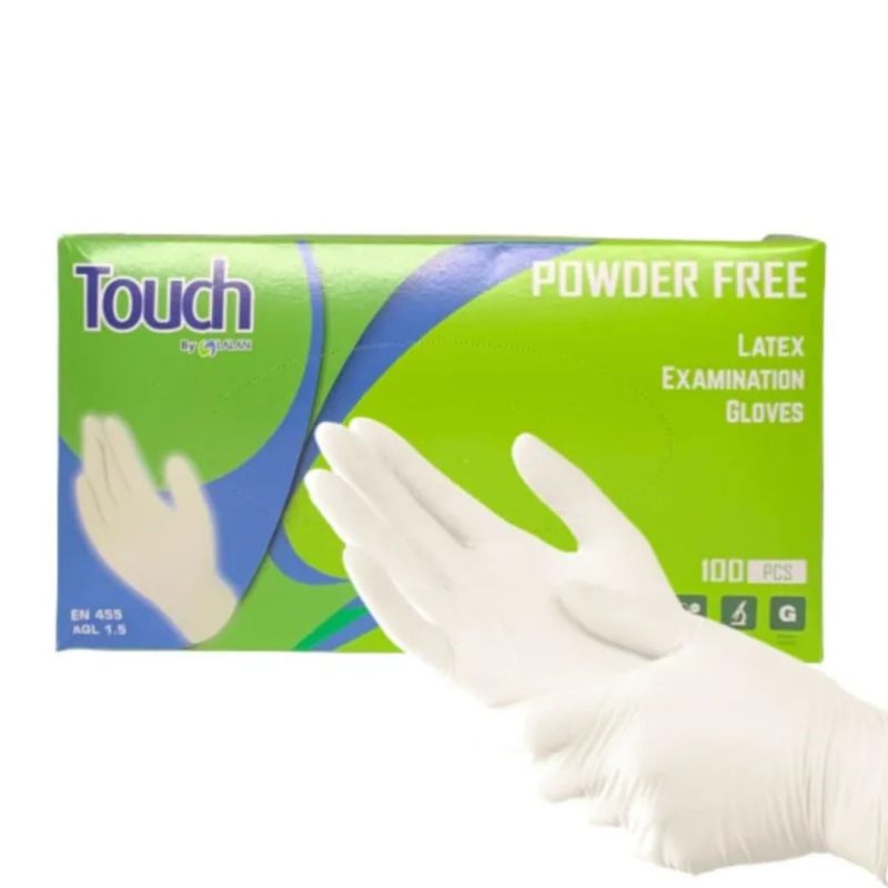 LALAN LATEX DISPOSABLE GLOVES - POWDER FREE - LARGE - 100 PCS
