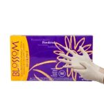 BLOSSOM LATEX DISPOSABLE GLOVES - POWDERED - LARGE- 100 PCS