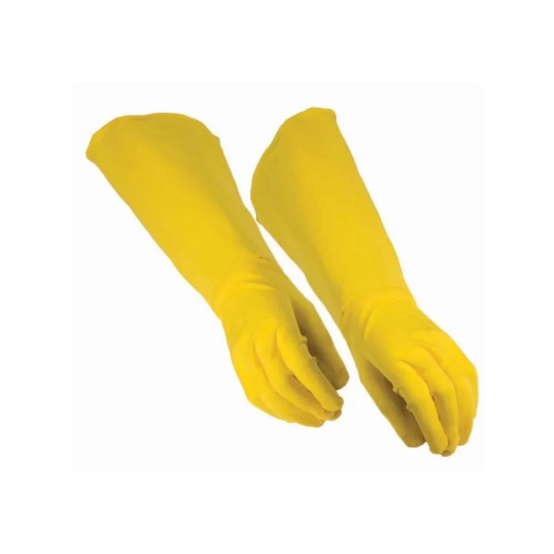 ELBOW HAND RUBBER GLOVES -  YELLOW -1 Pair