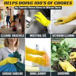 ELBOW HAND RUBBER GLOVES -  YELLOW -1 Pair - Image 3