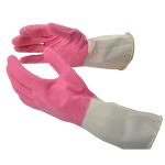 SAFETY RUBBER GLOVES PAIR - DOUBLE COLOR - Image 2