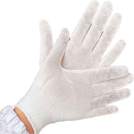 SAFETY NYLON GLOVES PAIR - WHITE