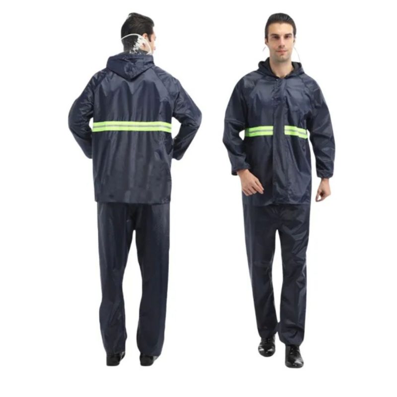 Double Seal Raincoat with Hoodie and Trouser - Black