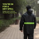 Double Seal Raincoat with Hoodie and Trouser - Black - Image 3