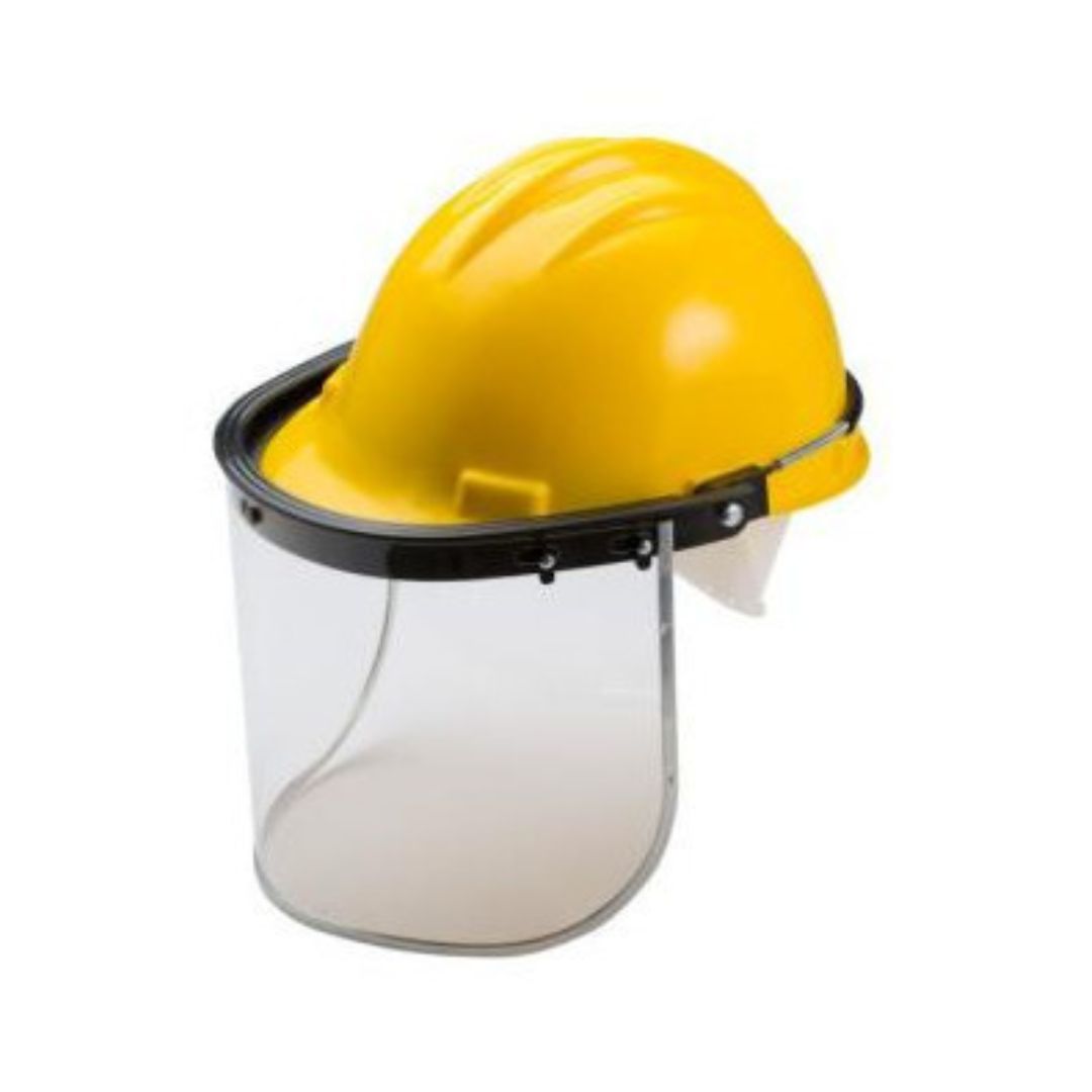 SAFETY HELMET WITH VISOR - YELLOW SAFETY HELMET WITH VISOR - YELLOW