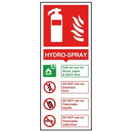 EMERGENCY EXITINGUISHER SIGN  - HYDRO - SPRAY - MEDIUM
