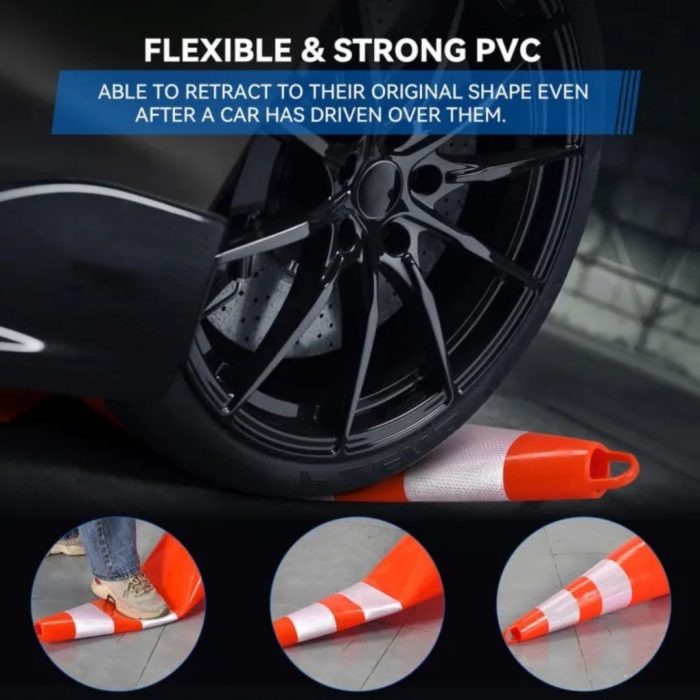 FLEXIBLE TRAFFIC SAFETY CONE - 28 INCH - Image 3
