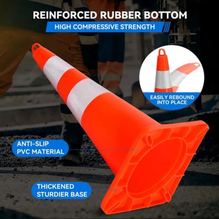 FLEXIBLE TRAFFIC SAFETY CONE - 28 INCH - Image 4
