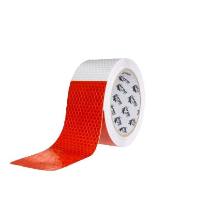 DOUBLE COLOR SAFETY REFLECTIVE TAPE -  RED AND WHITE - 5M