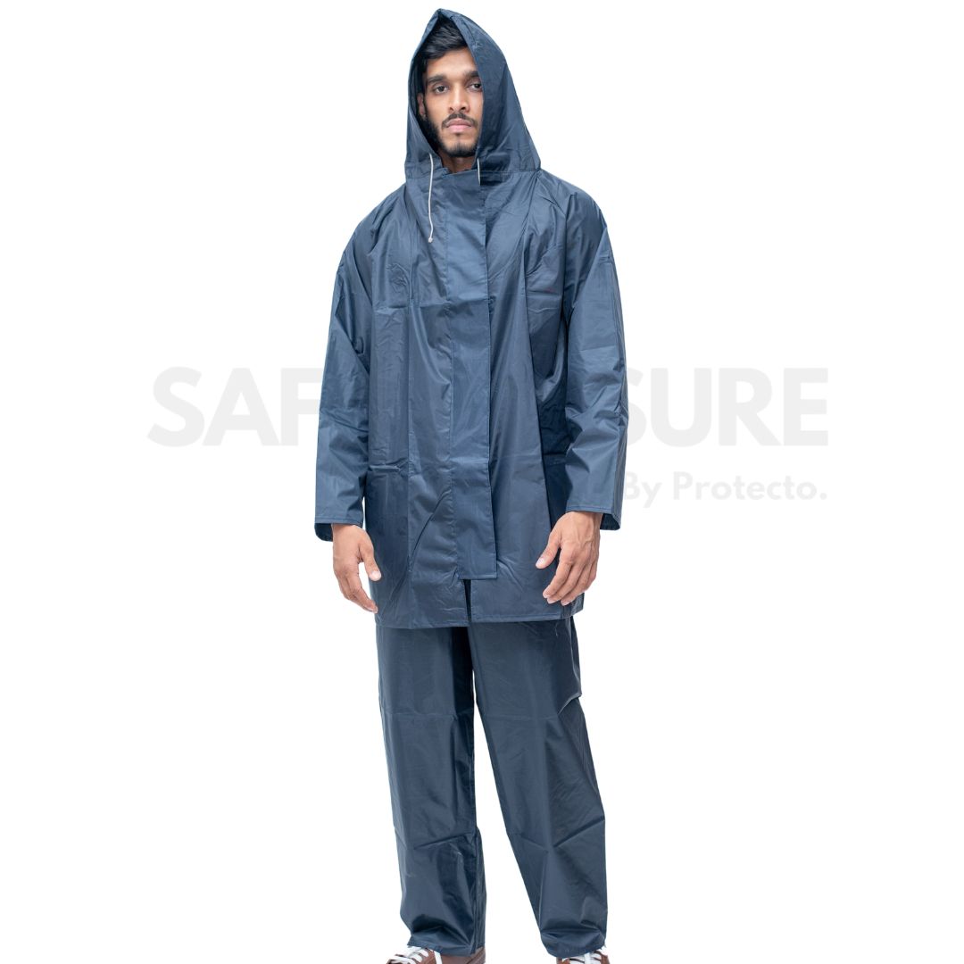 RAIN COAT - WITH TROUSER (HEAVY GAUGE PVC) - BLACK RAIN COAT - WITH TROUSER (HEAVY GAUGE PVC) - BLACK