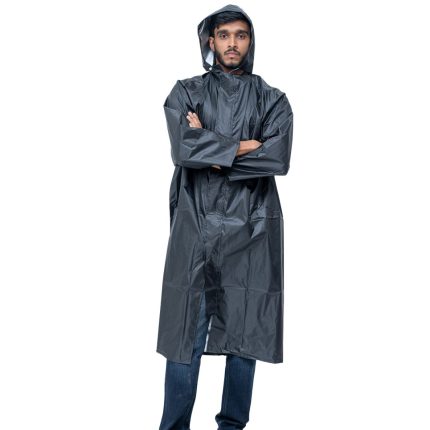 RAIN COAT (TAFETTA MATERIAL) - BLACK