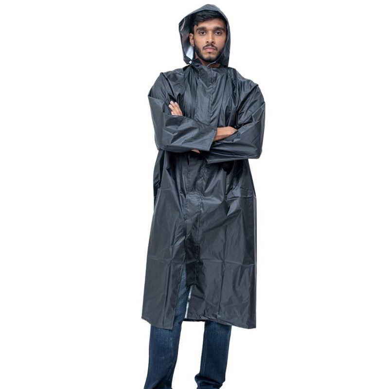 RAIN COAT (TAFETTA MATERIAL) - BLACK