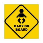 BABY ON BOARD STICKER - SQUARE - 6INCH X 6 INCH
