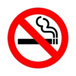 NO SMOKING STICKER - CIRCLE - 6INCH X 6 INCH