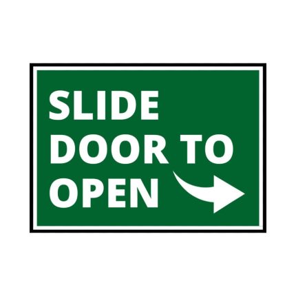 SLIDE DOOR TO OPEN - RIGHT - 7 INCH X 5 INCH  - STICKER