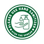 PLEASE USE HAND SANITIZER - SIGN STICKER - 6 INCH X 6 INCH