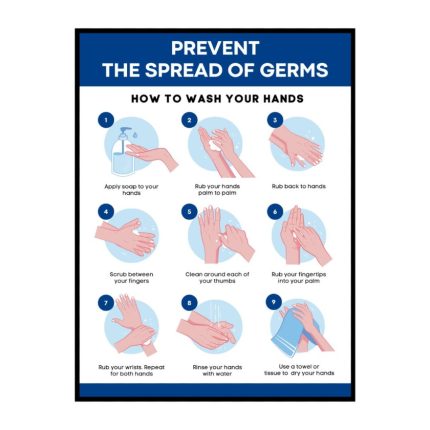 PREVENT THE SPREAD OF GERMS - INSTRUCTIONS - 15CM X 21CM