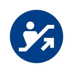 ESCALATOR UP STICKER - CIRCLE - 6INCH X 6 INCH