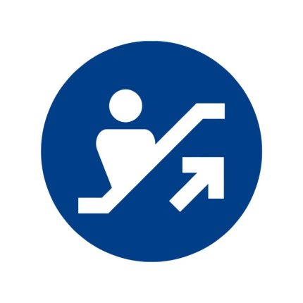 ESCALATOR UP STICKER - CIRCLE - 6INCH X 6 INCH