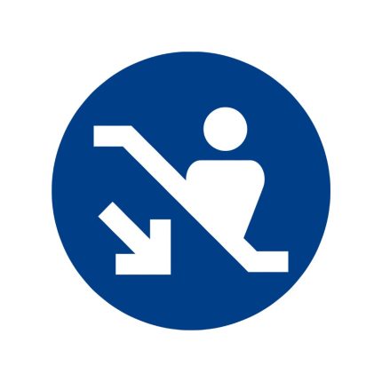 ESCALATOR DOWN STICKER - CIRCLE - 6INCH X 6 INCH