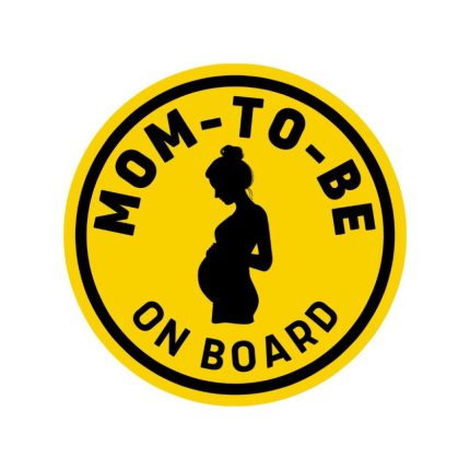 MOM-TO-BE ON BOARD STICKER - CIRCLE - 6INCH X 6 INCH