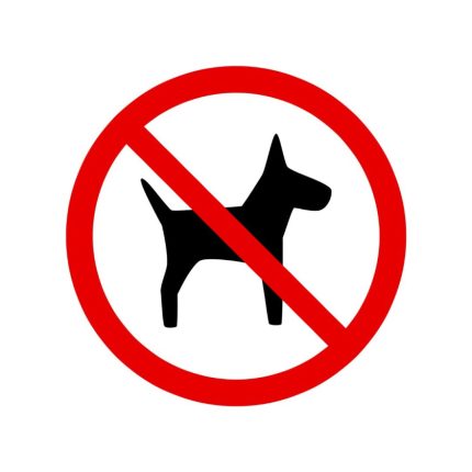 NO PETS ALLOWED STICKER - CIRCLE - 6INCH X 6 INCH