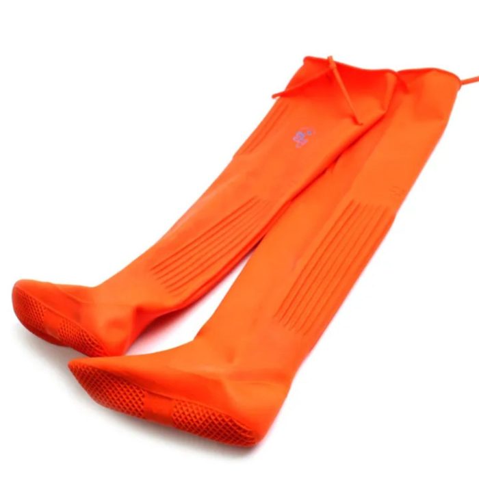 Farmers Rugged Mud Well Paddy Rubber Boots - Waterproof and Durable - Orange - Image 2