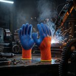 Safety Die And Die Heavy Glove Pair - Blue and Orange - Image 2