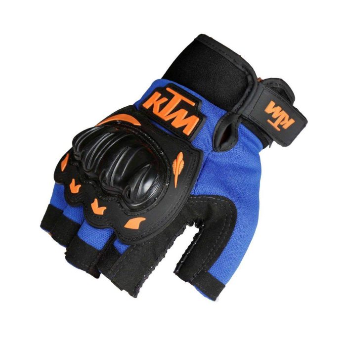 KTM BLUE Half Hand Gloves For Riding,Driving,Sporting Driving Gloves - Blue - Image 2