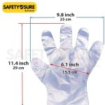 Safetysure Disposable Polythene Gloves – 100 Pcs | Food Safe, Hygienic, Lightweight & Comfortable Gloves for Cooking, Cleaning & Everyday Use - Image 3