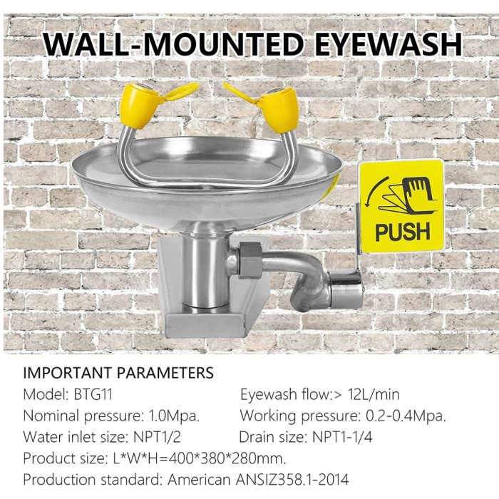 Emergency Wall Mounted Eye Wash Basin - Image 4